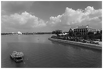 Dragon House and Ben Nghe Channel. Ho Chi Minh City, Vietnam ( black and white)