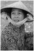 Fisherwoman. Mui Ne, Vietnam ( black and white)