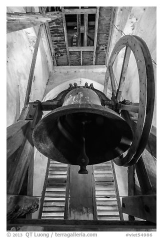 Church bell. Tra Vinh, Vietnam (black and white)