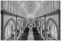 Church nave. Tra Vinh, Vietnam ( black and white)