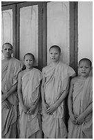 Novice monks, Hang Pagoda. Tra Vinh, Vietnam ( black and white)