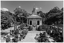Hang Pagoda and grounds. Tra Vinh, Vietnam ( black and white)