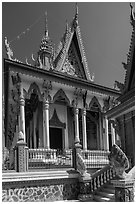 Khmer pagoda. Tra Vinh, Vietnam ( black and white)