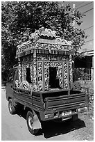 Funeral vehicle. Tra Vinh, Vietnam (black and white)