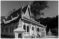Ang Pagoda in Khmer style. Tra Vinh, Vietnam ( black and white)