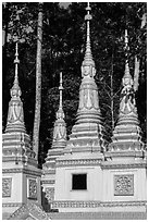 Stupas, Ang Pagoda. Tra Vinh, Vietnam ( black and white)