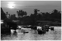 Sunrise, Phung Diem. Can Tho, Vietnam ( black and white)