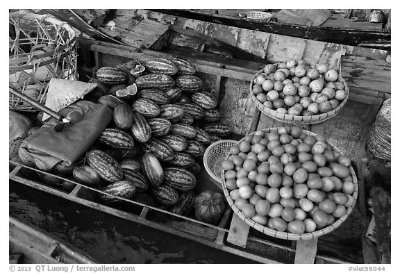Vegetables and fruit for sale on boat, Phung Diem. Can Tho, Vietnam