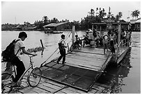 River ferry. Can Tho, Vietnam ( black and white)