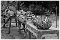 Fruit stand. Can Tho, Vietnam ( black and white)
