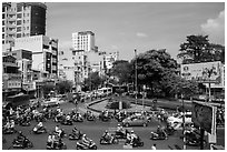 Traffic from above. Ho Chi Minh City, Vietnam ( black and white)