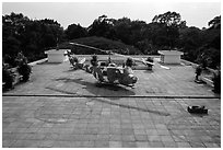 Terrace with helicopter, Reunification Palace. Ho Chi Minh City, Vietnam ( black and white)