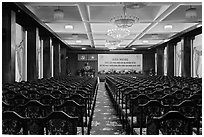 Conference Hall, Reunification Palace. Ho Chi Minh City, Vietnam ( black and white)