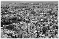 Aerial view of suburbs. Ho Chi Minh City, Vietnam ( black and white)