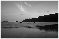 An Hai Beach and Con Son Bay at sunset. Con Dao Islands, Vietnam ( black and white)