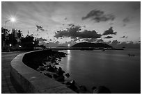Con Son seafront at dawn. Con Dao Islands, Vietnam ( black and white)