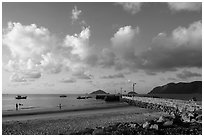 Con Son Beach and Wharf 914. Con Dao Islands, Vietnam ( black and white)
