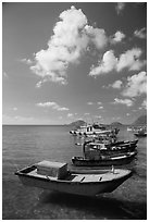 Fishing boats, Con Son. Con Dao Islands, Vietnam ( black and white)
