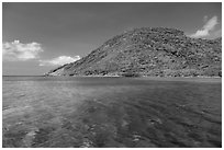 Clear waters over reef, Bay Canh Island, Con Dao National Park. Con Dao Islands, Vietnam ( black and white)
