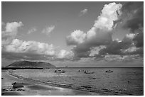 Harbor, afternoon, Con Son. Con Dao Islands, Vietnam ( black and white)