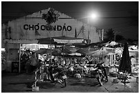 Market at night, Con Son. Con Dao Islands, Vietnam ( black and white)