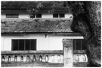 Close-up of historic building, Con Son. Con Dao Islands, Vietnam ( black and white)