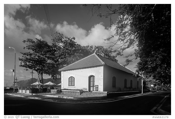 Old French Customs House, Con Son. Con Dao Islands, Vietnam (black and white)