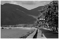 Seafront and hills, Con Son. Con Dao Islands, Vietnam ( black and white)