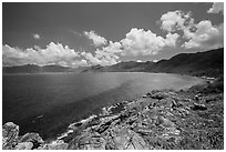 Con Son Bay from Chim Chim Cape. Con Dao Islands, Vietnam ( black and white)