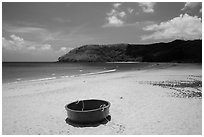 Coracle on Dam Trau Beach. Con Dao Islands, Vietnam ( black and white)