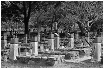Hang Duong memorial cemetery. Con Dao Islands, Vietnam ( black and white)
