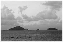 Islets and Con Son Bay. Con Dao Islands, Vietnam ( black and white)