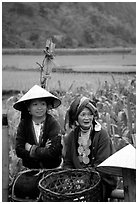 Hilltribeswomen with traditional necklace. Northeast Vietnam ( black and white)