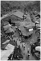 View of the market, Cho Ra. Northeast Vietnam ( black and white)