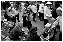 Hilltribeswomen at the Cho Ra Market. Northeast Vietnam ( black and white)