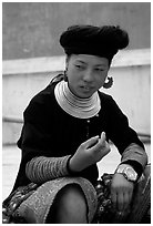 Hmong woman, near Yen Chau. Northwest Vietnam ( black and white)