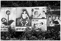 Government educational paintings, near Yen Chau. Northwest Vietnam ( black and white)