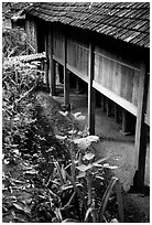 Stilt house detail, in a village near Son La. Northwest Vietnam (black and white)