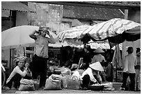Montagnard women in market, Tam Duong. Northwest Vietnam ( black and white)
