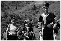 Hmong family near Lai Chau. Northwest Vietnam ( black and white)