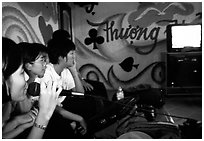 Karaoke session. Ho Chi Minh City, Vietnam ( black and white)