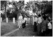 Procession at a countryside funeral. Ben Tre, Vietnam ( black and white)