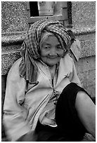 Elderly woman. Chau Doc, Vietnam ( black and white)