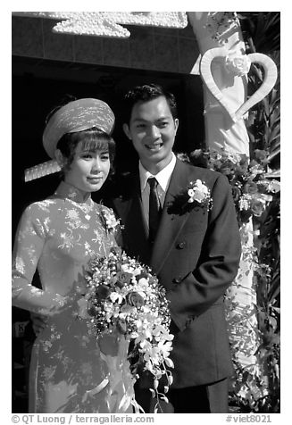 Just married couple, Ho Chi Minh city. Vietnam