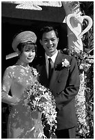 Just married couple, Ho Chi Minh city. Vietnam ( black and white)