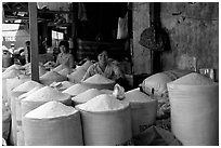 Rice is the basis of Vietnamese food, and there is a lot to choose from, district 6. Cholon, Ho Chi Minh City, Vietnam ( black and white)