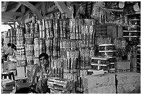 Incense wholesale, Binh Tay Market, district 6. Cholon, Ho Chi Minh City, Vietnam (black and white)