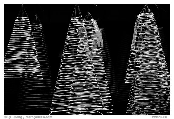 Incense coils  at a Chinese temple in Cho Lon, designed to burn for days. Cholon, District 5, Ho Chi Minh City, Vietnam