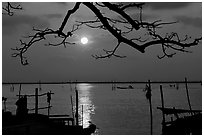 Sunrise. Ha Tien, Vietnam ( black and white)