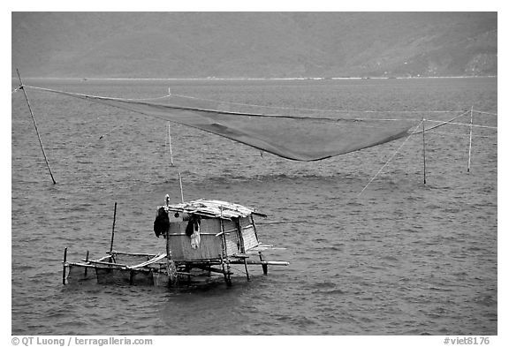 Fishing net,  Nha Trang. Vietnam (black and white)